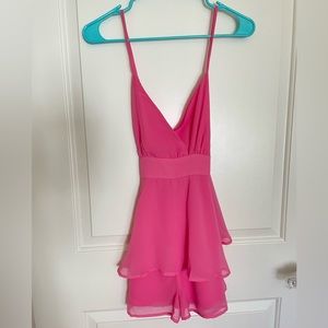 Pink mini romper dress